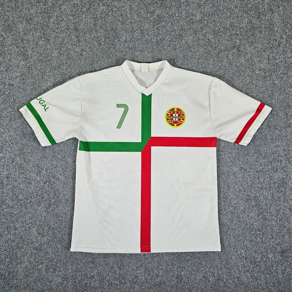 Italy Made‎ Cristiano Ronaldo Portugal #7 Soccer Jersey White Men's Sz XL Flaws